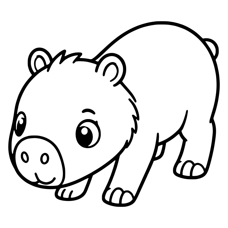 Curious Young Capybara Walking with Head Down Sniffing — free animal SVG cut file