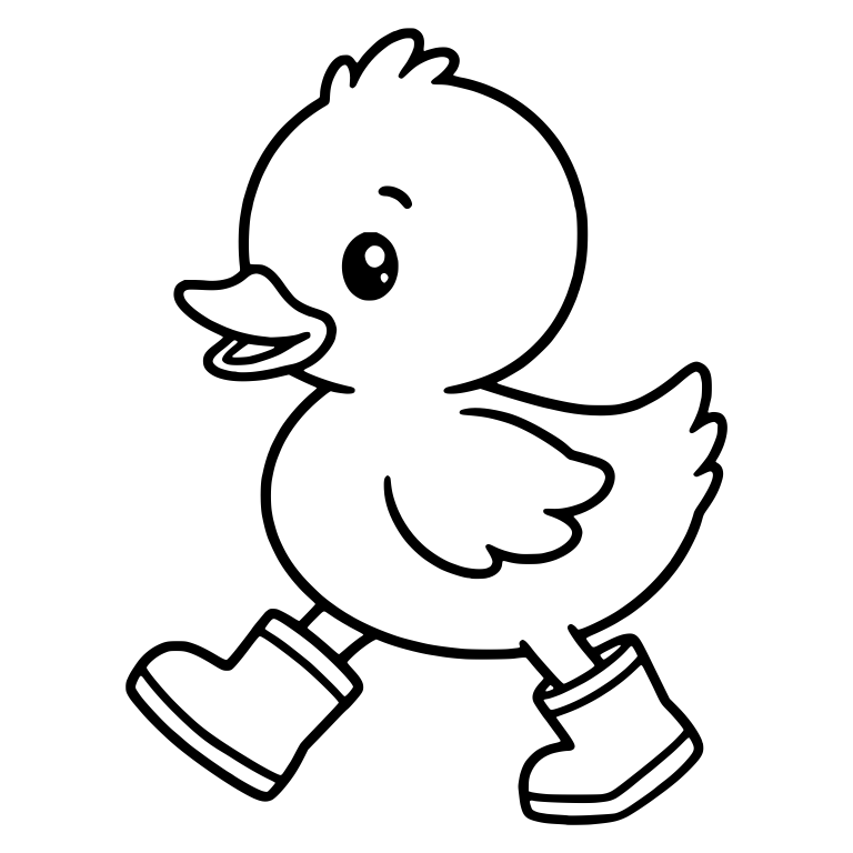 Side-View Duckling Walking in Rubber Boots — free animal SVG cut file
