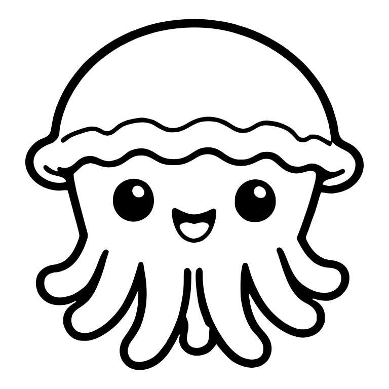 Jellyfish With Frilled Bell and Open Smile — free animal SVG cut file