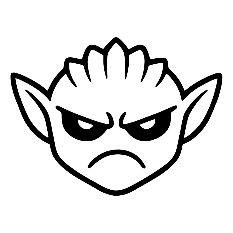 Grumpy Pointy-Eared Alien Head With Spiky Crest — free fantasy-creature SVG cut file