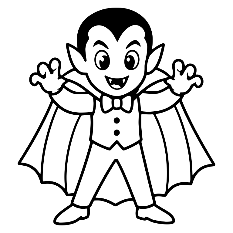 Grinning Vampire Boy With Claws Up and Bow Tie — free characters SVG cut file