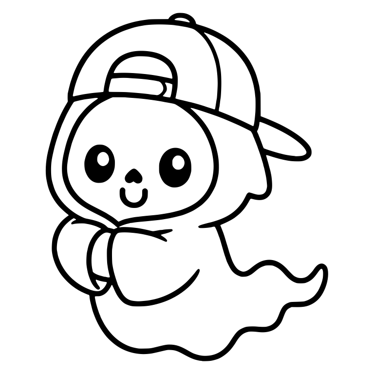 Kawaii Floating Grim Reaper In Backwards Cap — free characters SVG cut file