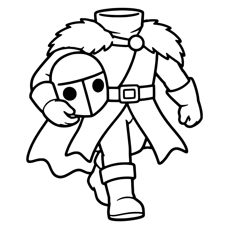 Striding Headless Horseman With Fur Collar and Helmet — free characters SVG cut file