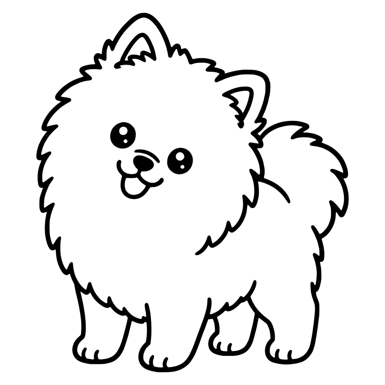 Pomeranian Standing With Head Tilted Up and Tongue Out — free animal SVG cut file