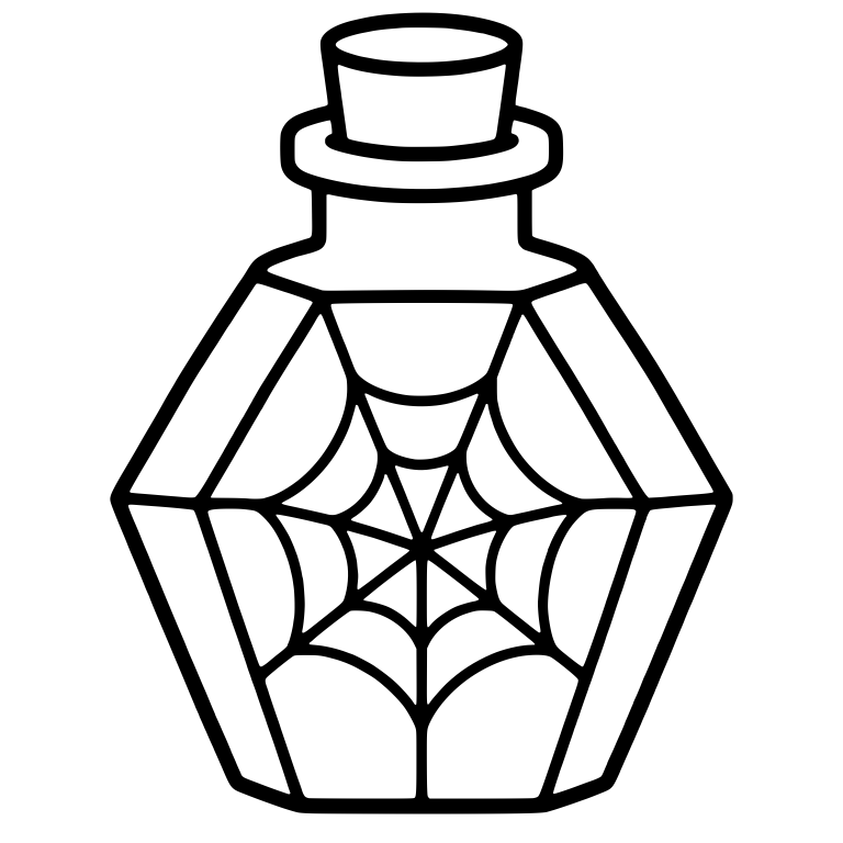 Cobweb Potion Bottle with Cork Stopper — free objects SVG cut file