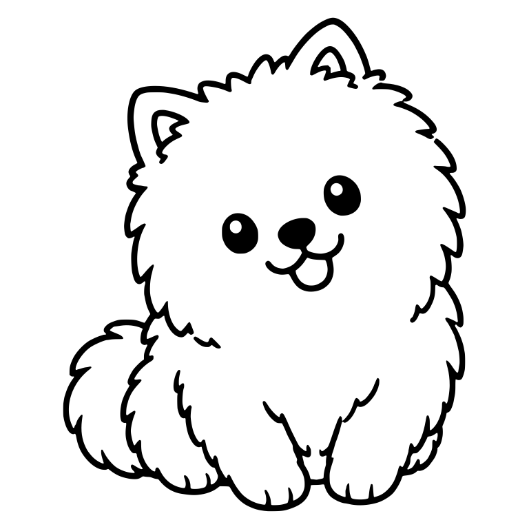 Sitting Pomeranian With Head Tilted Right — free animal SVG cut file