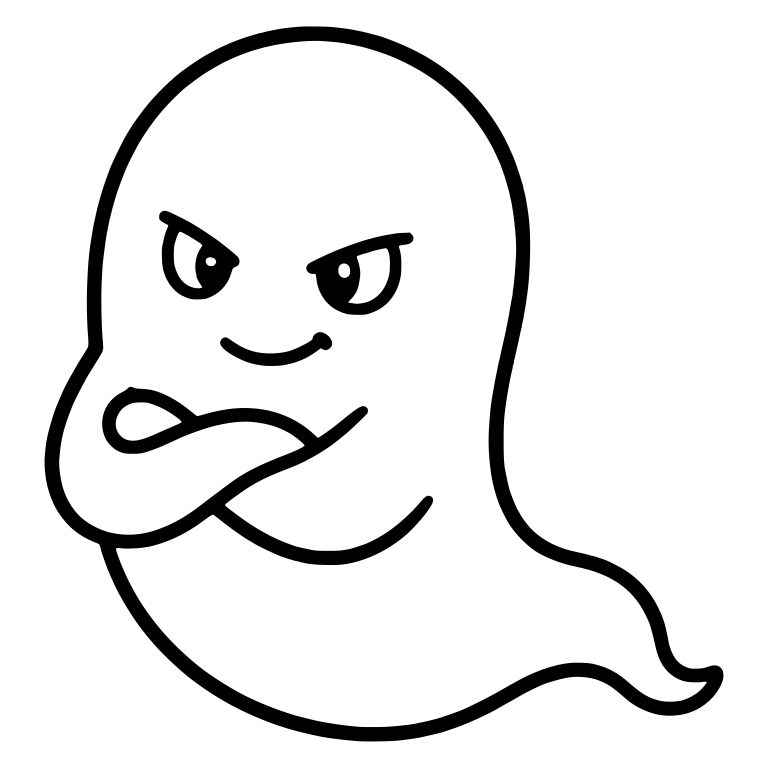 Smug Ghost With Crossed Arms and Side-Eye — free fantasy-creature SVG cut file