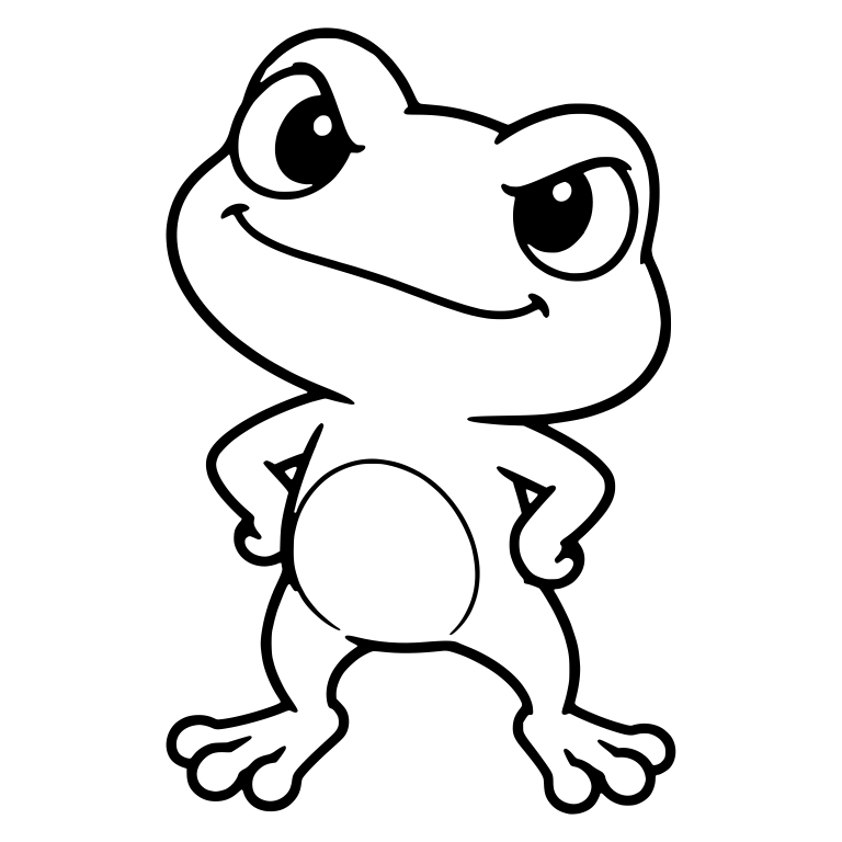 Smug Chibi Frog Standing with Hands on Hips — free animal SVG cut file