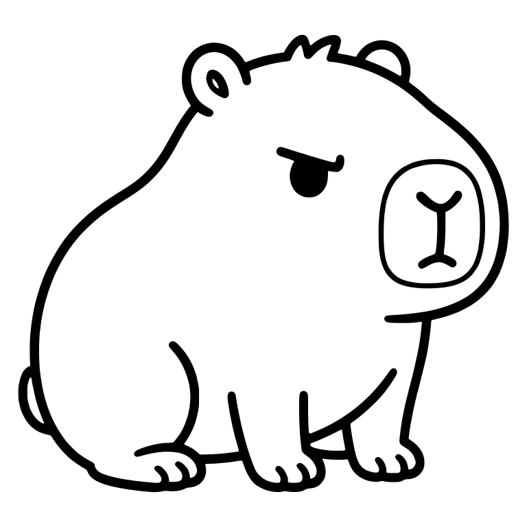 Grumpy Capybara Sitting in Profile With a Frown — free animal SVG cut file