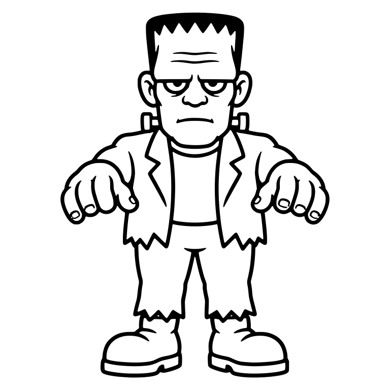 Retro Frankenstein Monster Standing With Arms Forward — free fantasy-creature SVG cut file