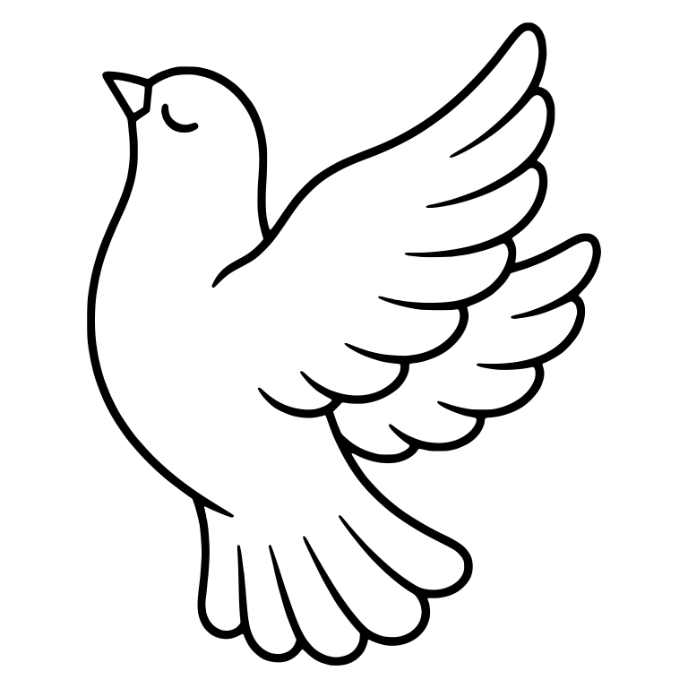 Graceful Dove Soaring Upward With Wings Raised — free animal SVG cut file