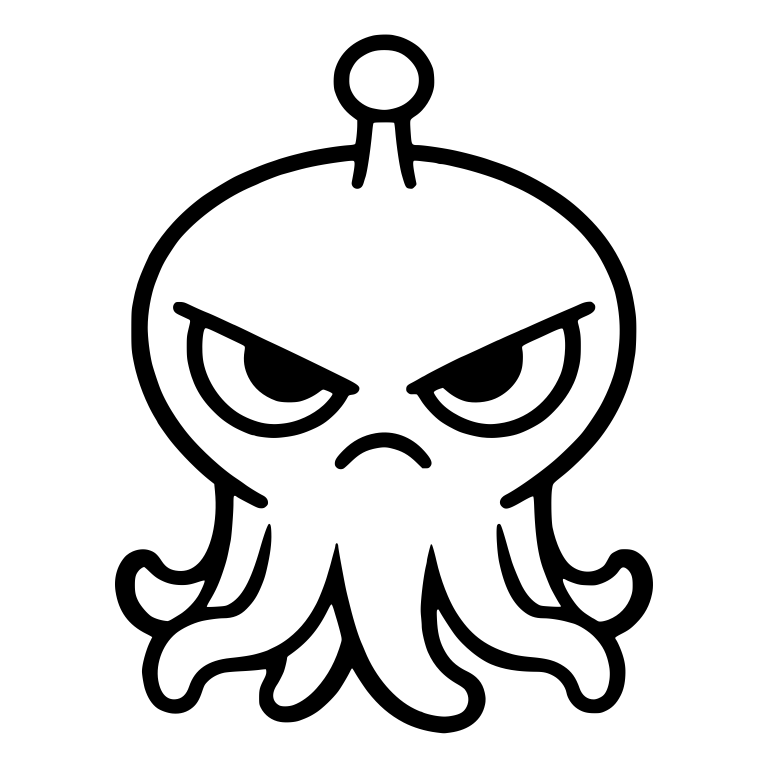 Grumpy Tentacled Alien With Single Antenna — free fantasy-creature SVG cut file
