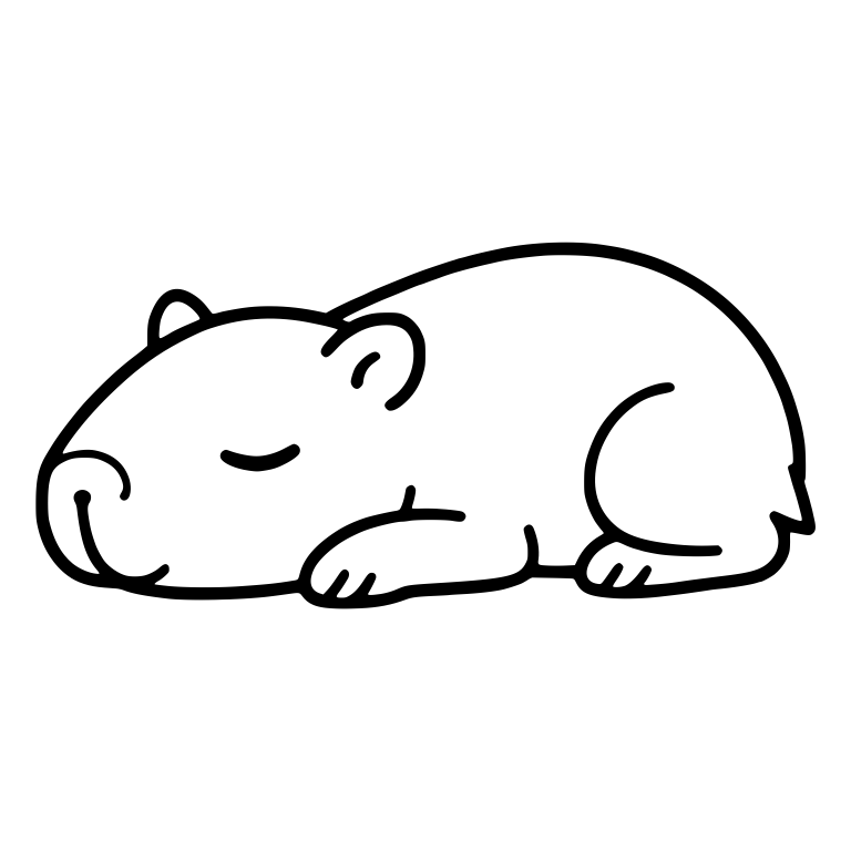Sleeping Capybara Lying Down Side View — free animal SVG cut file