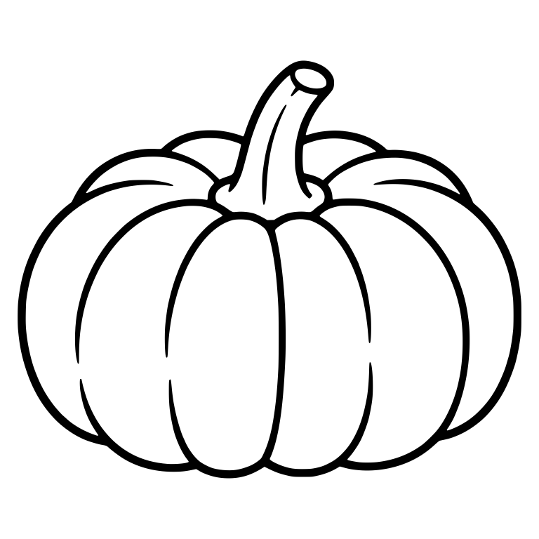 Round Pumpkin with Slender Bent Stem and Collar Ring — free floral SVG cut file