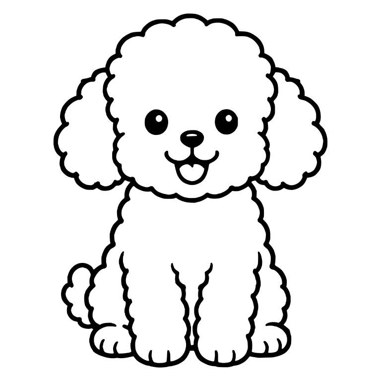 Front-Facing Toy Poodle Puppy With Curly Round Head — free animal SVG cut file