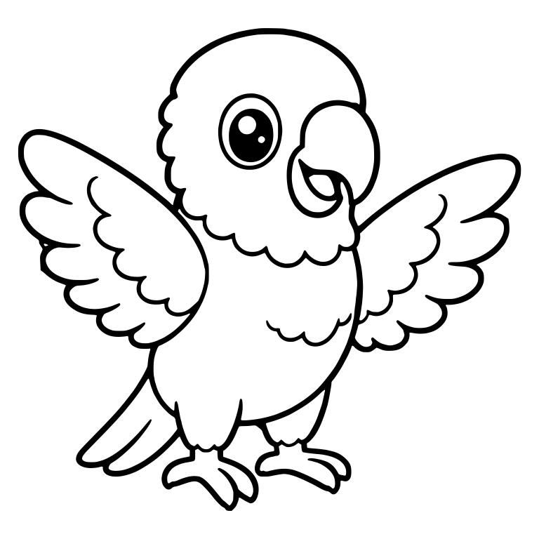 Happy Parrot With Wings Spread Wide — free animal SVG cut file