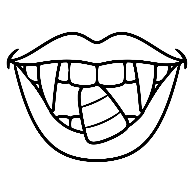 Vampire Mouth with Candy Corn Between Teeth — free fantasy-creature SVG cut file