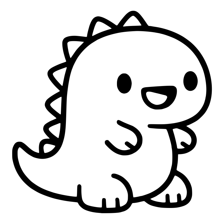 Chubby Baby Dinosaur with Simple Open Smile — free animal SVG cut file