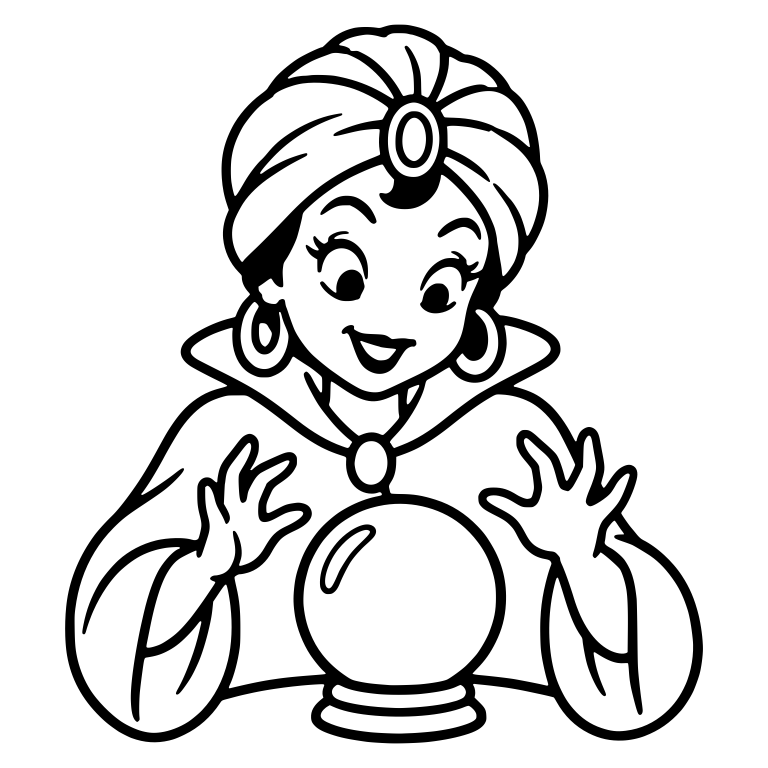 Fortune Teller Gazing Into Crystal Ball — free characters SVG cut file
