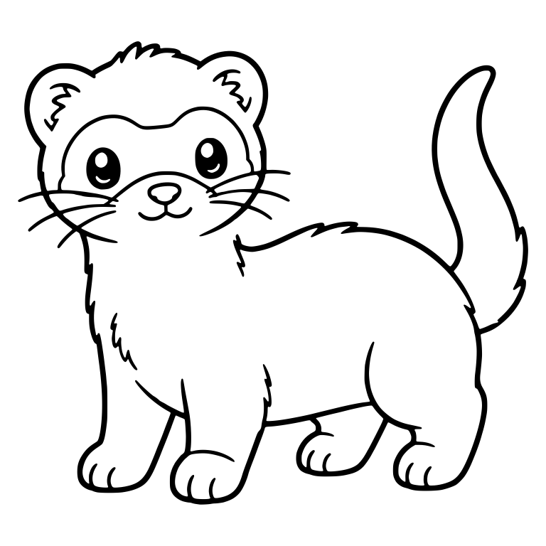 Walking Ferret with Eye Mask and Upright Tail — free animal SVG cut file