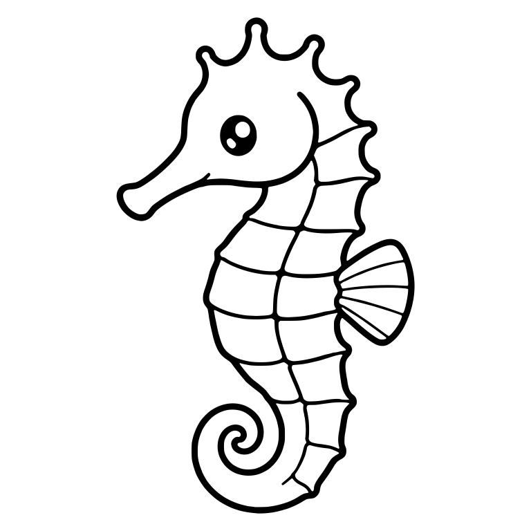 Long-Snouted Plated Seahorse With Knobbed Crown — free animal SVG cut file