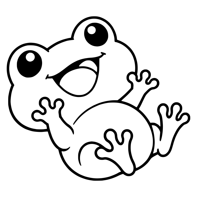 Frog Rolling Onto Back With Round Eyes and Waving Hands — free animal SVG cut file