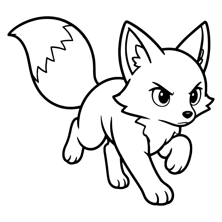 Determined Fox Running with One Paw Raised — free animal SVG cut file