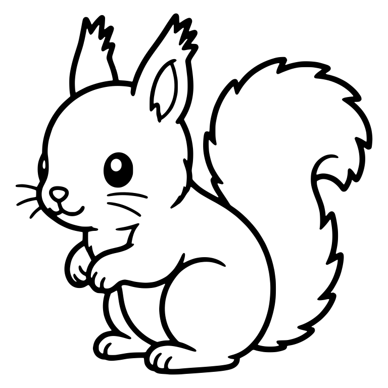 Whiskered Squirrel With Ear Tufts Sitting Sideways — free animal SVG cut file