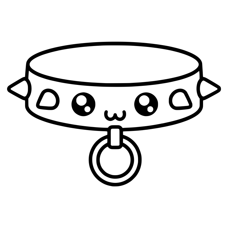 Spiked Collar with Smiling Face and Hanging Ring — free objects SVG cut file