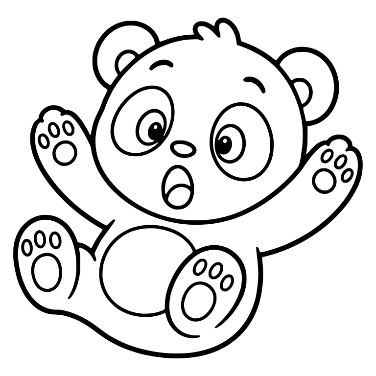 Surprised Panda Sitting With Arms and Feet in the Air — free animal SVG cut file