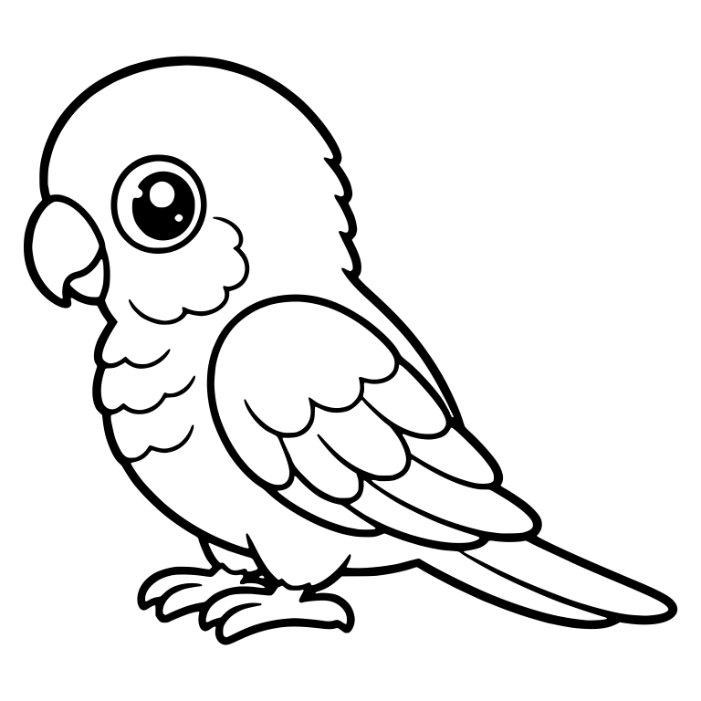 Conure in Profile with Big Sparkly Eye and Long Tail — free animal SVG cut file