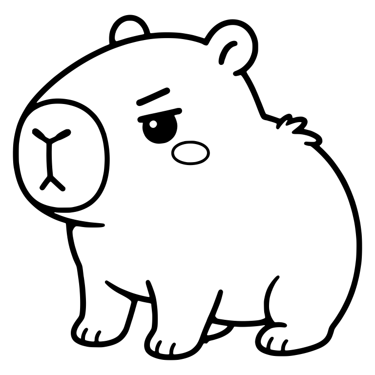 Grumpy Capybara Giving a Sideways Glare — free animal SVG cut file