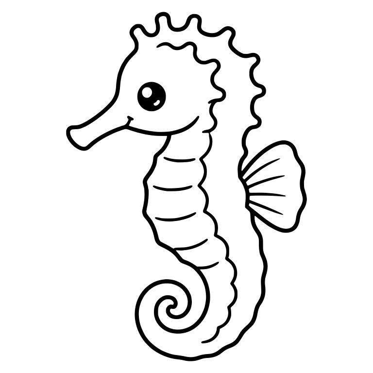 Long-Snout Seahorse With Wavy Back And Banded Belly — free animal SVG cut file