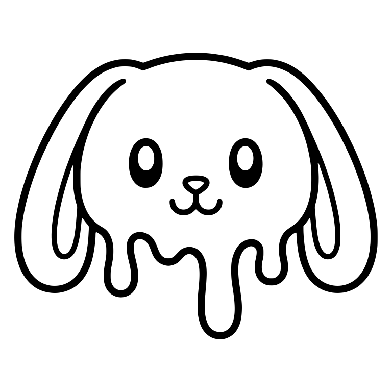Dripping Lop-Eared Bunny Face With Long Floppy Ears — free animal SVG cut file