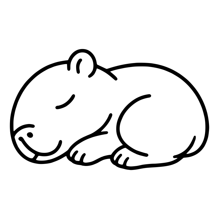 Sleeping Capybara Curled Up With Closed Eyes — free animal SVG cut file