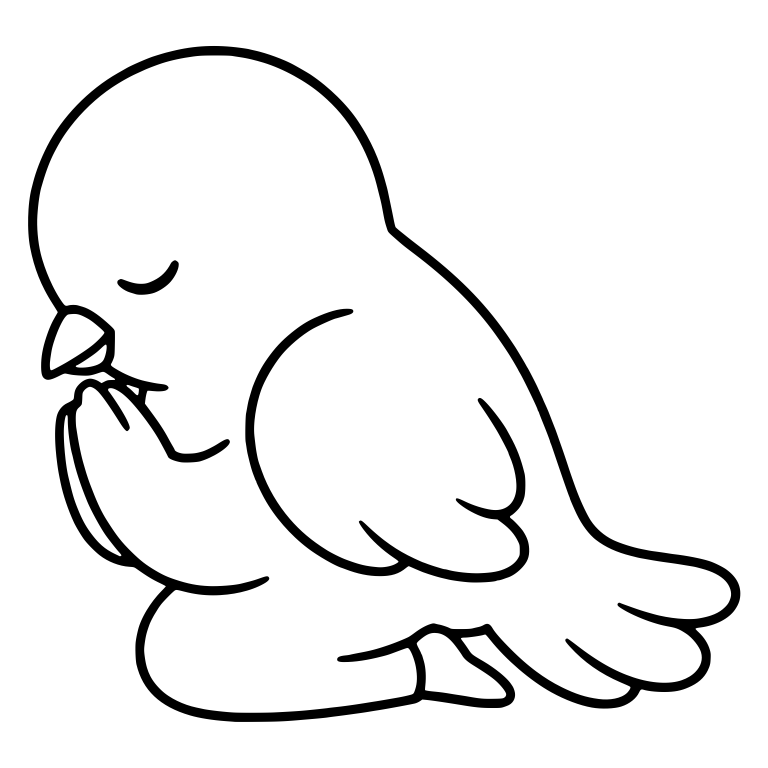 Kneeling Dove With Bowed Head and Praying Hands — free animal SVG cut file