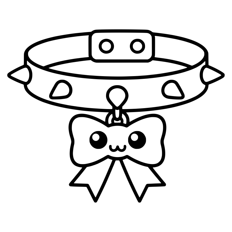 Spiked Buckle Collar with Smiling Bow Charm — free objects SVG cut file