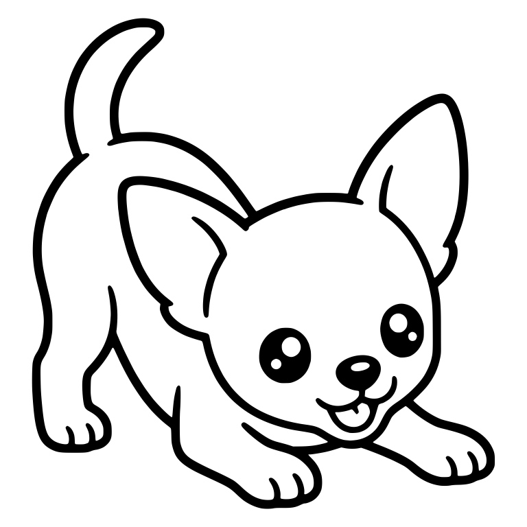 Chihuahua Puppy Pouncing With Tongue Out — free animal SVG cut file