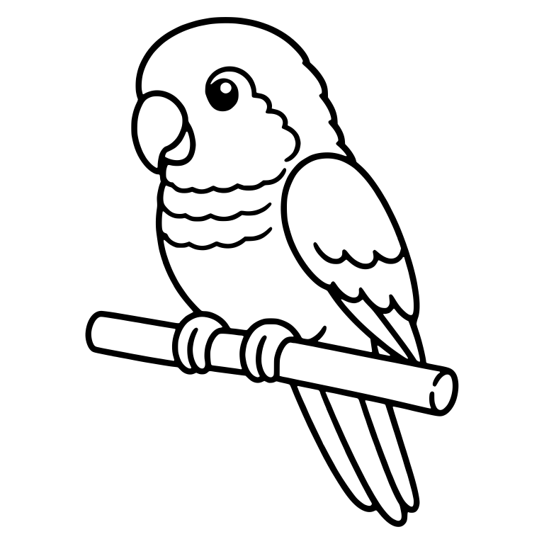 Parrot Perched On A Slanted Perch Facing Left — free animal SVG cut file