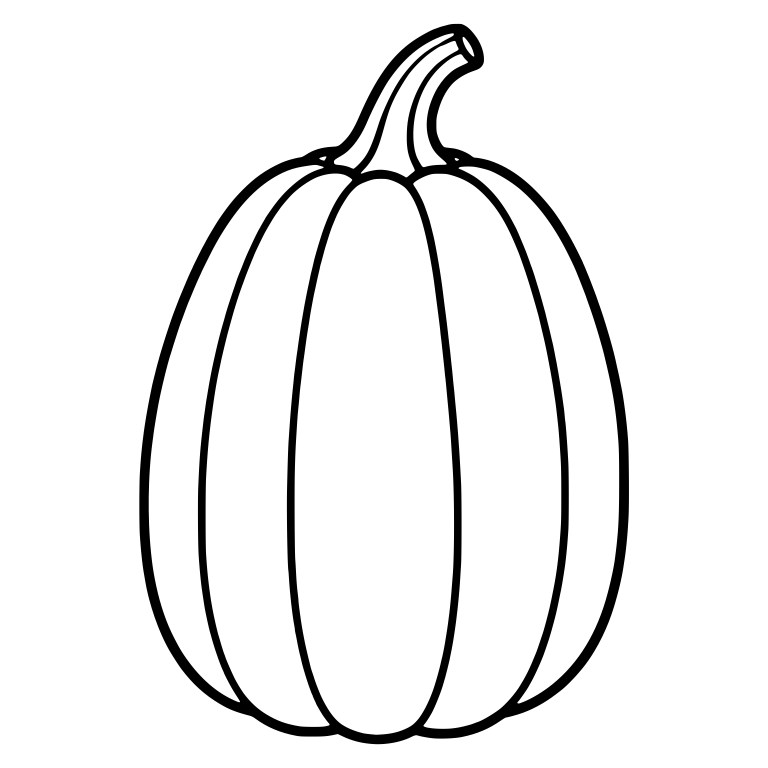 Tall Slim Pumpkin With Curved Stem — free floral SVG cut file