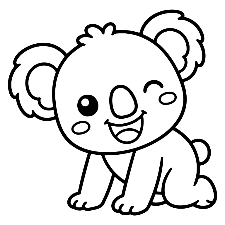 Winking Koala Walking On All Fours With Open Smile — free animal SVG cut file