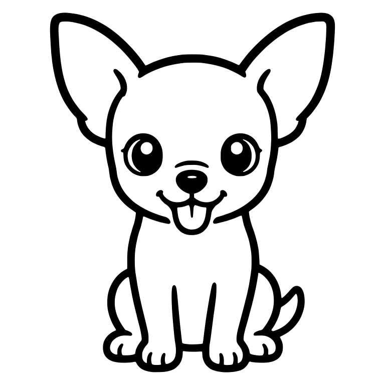 Shorthair Chihuahua Puppy Sitting With Tongue Out — free animal SVG cut file