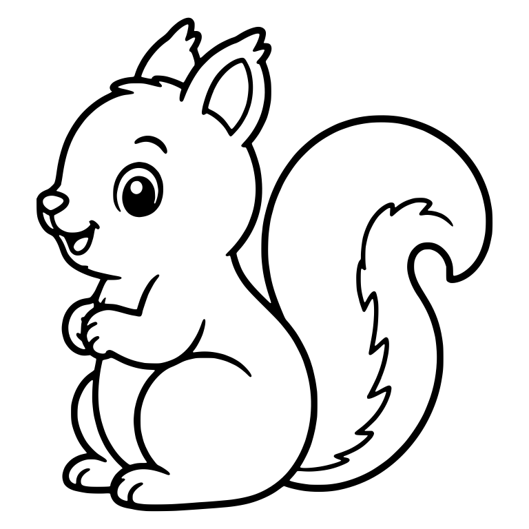 Sitting Squirrel In Side View With Open Smile — free animal SVG cut file
