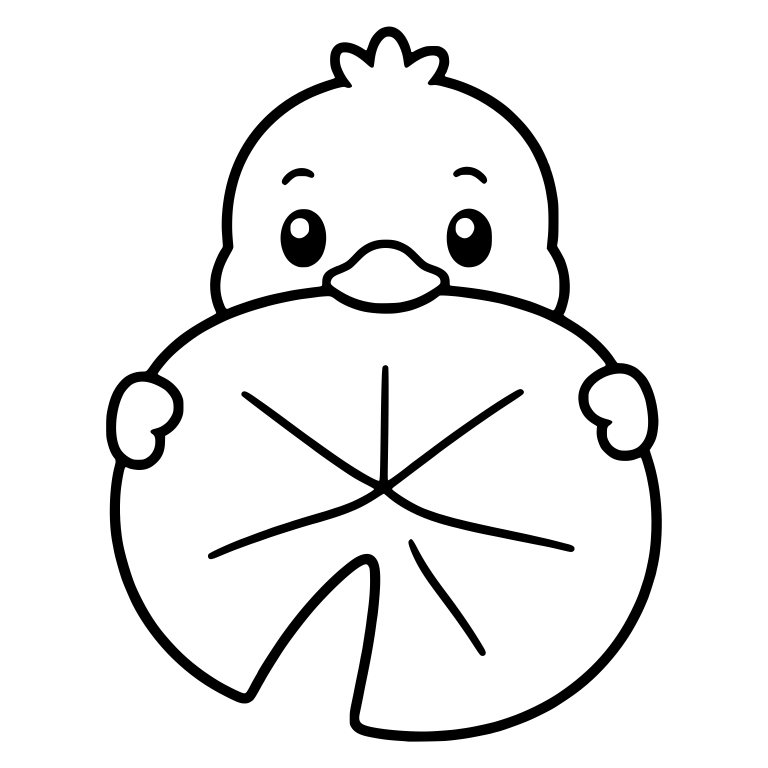 Duckling Peeking Over a Big Lily Pad — free animal SVG cut file