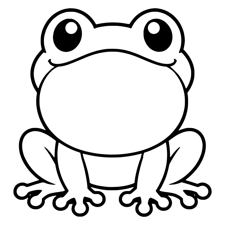Smiling Front-Facing Chibi Frog with Puffed Throat — free animal SVG cut file