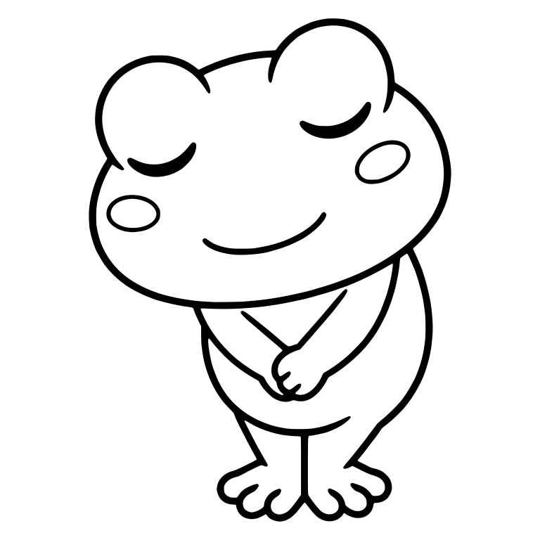 Gracefully Bowing Frog With Tilted Head and Folded Hands — free animal SVG cut file