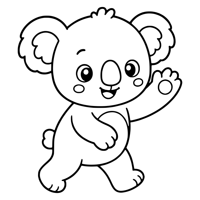 Waving Koala Walking With Raised Arm — free animal SVG cut file