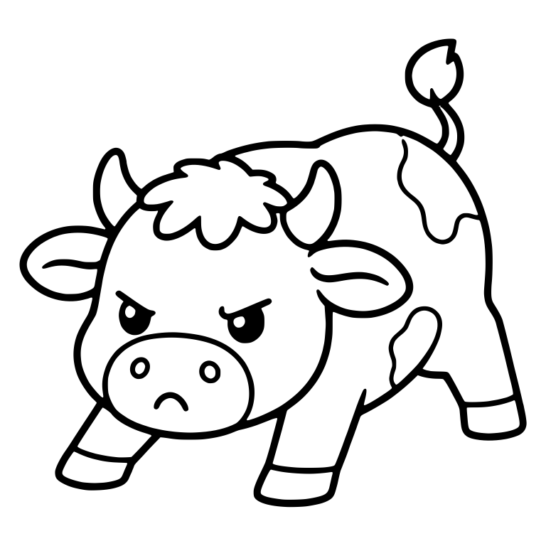 Stubborn Cow Lowering Head Ready To Charge — free animal SVG cut file