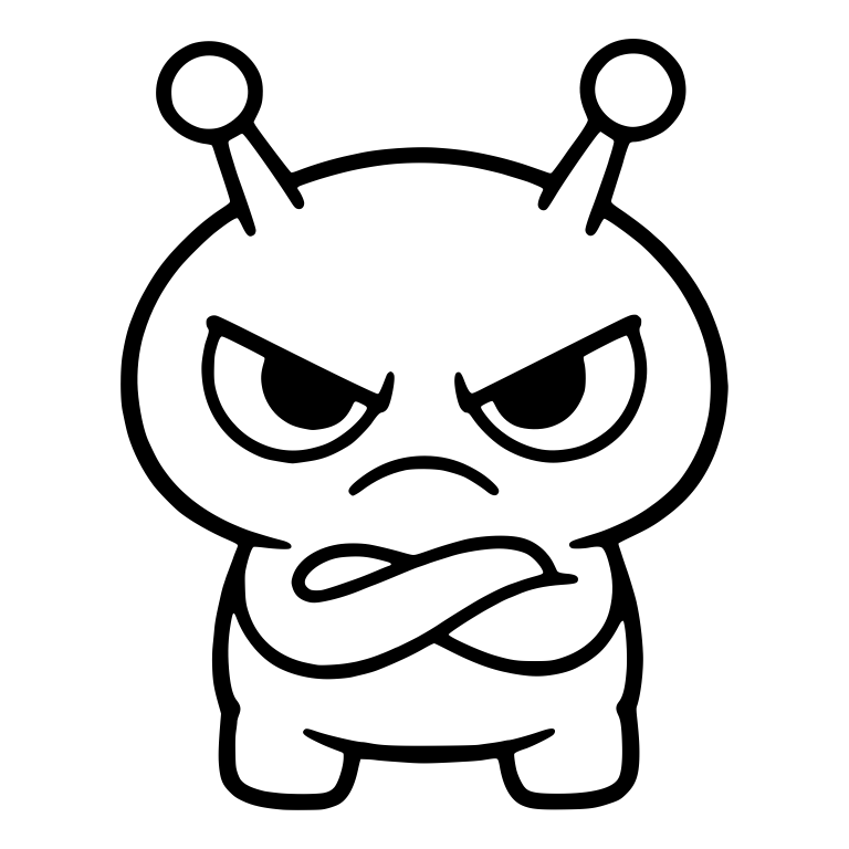 Grumpy Standing Alien With Crossed Arms And Stubby Legs — free fantasy-creature SVG cut file