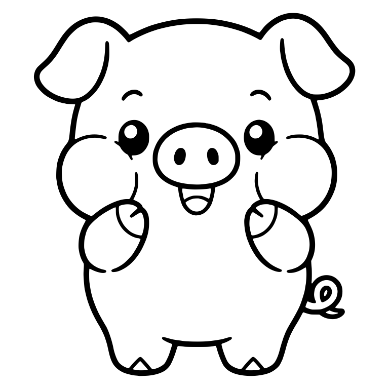 Piglet Holding Hooves Up to Round Cheeks — free animal SVG cut file